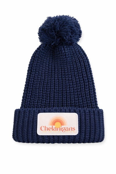 "Chelanigans"143 Navy OSFM - Chunk Pom Beanie