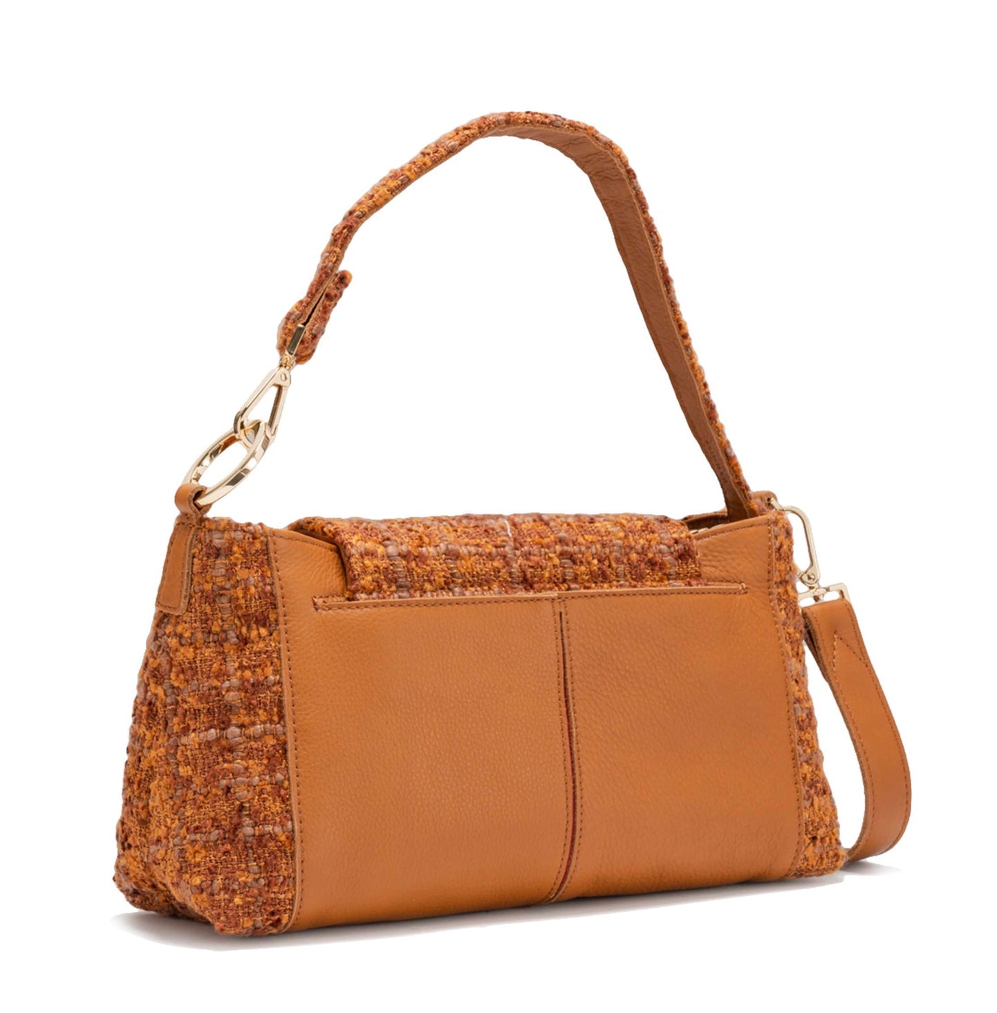Hammitt VIP Satchel - Woven Maple Wood/Gold Heirloom-Red Zip