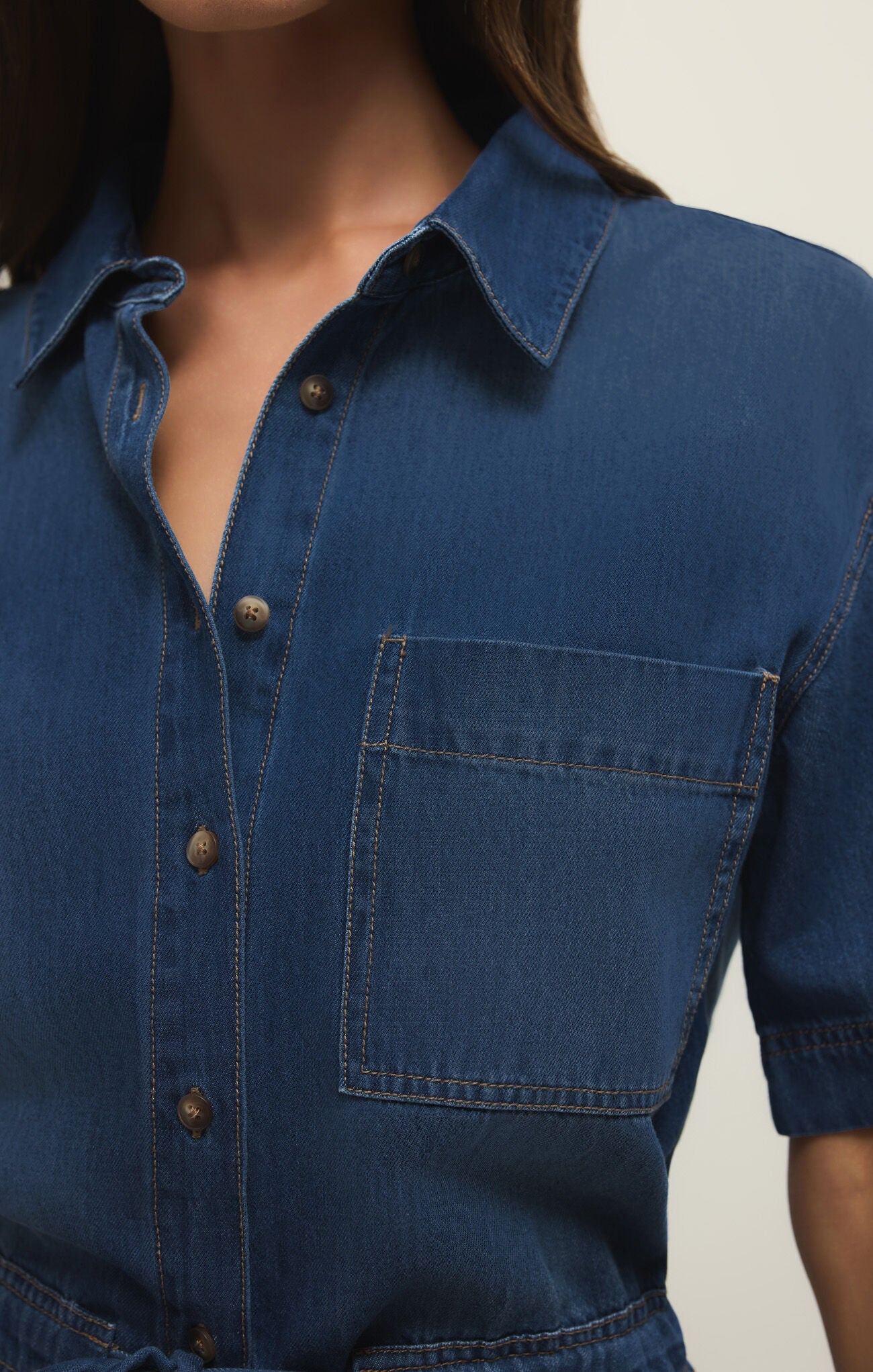 Elsie Denim Jumpsuit - Deep Water