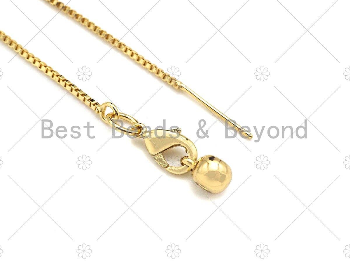Box Bolo Chain Sliding Adjustable Necklace - Gold