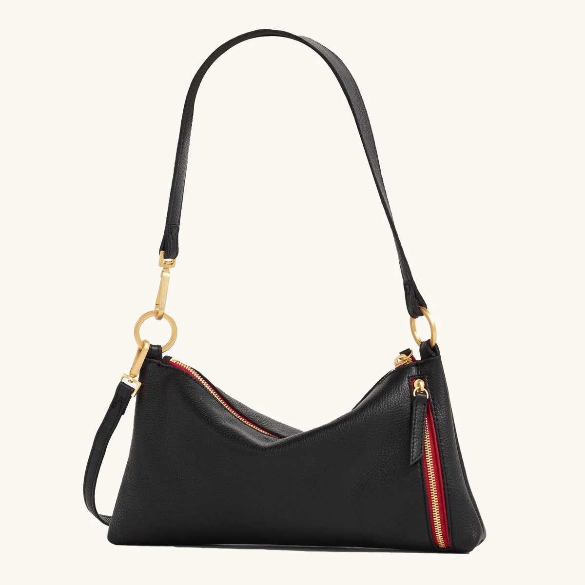 Hammitt Kyle - Black/Brushed Gold Red Zip