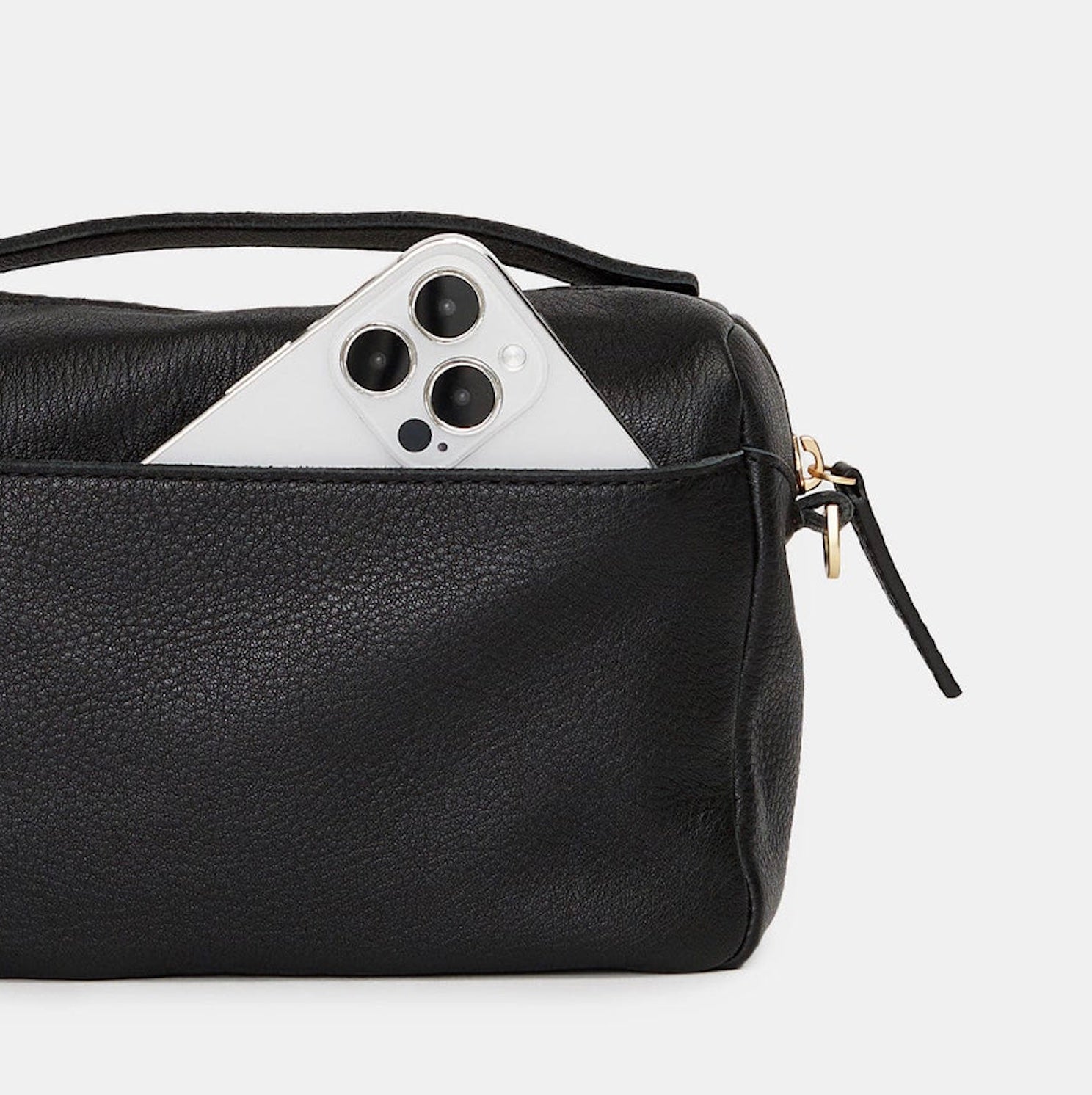 Hammitt Evan Crossbody Med - Black/Brushed Gold Zip Red