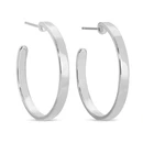 Flat Hoops - Silver