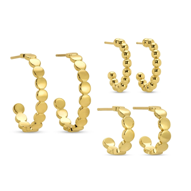 Splendid Iris Combo 3, Assorted Dot Hoops