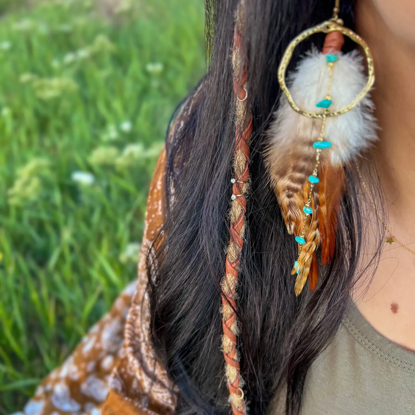 Hoop Boho Feathers