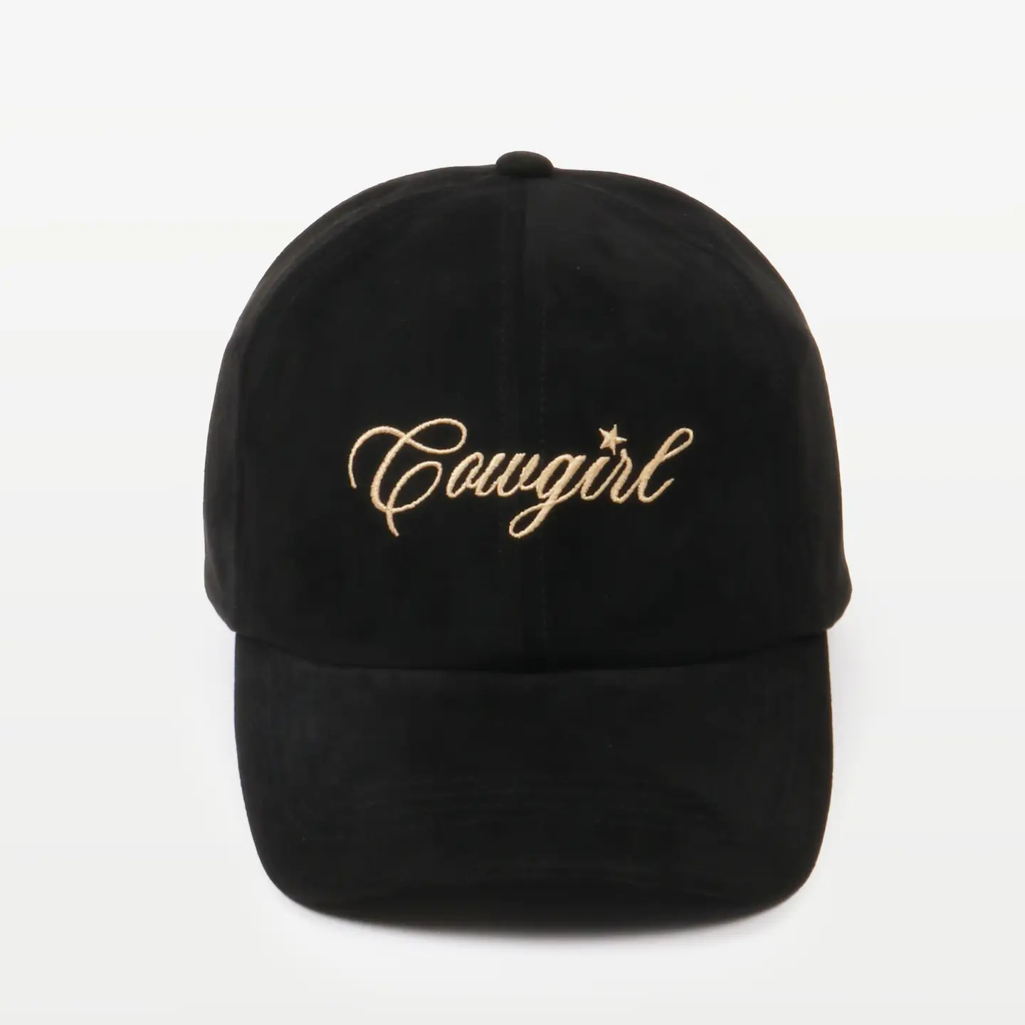 Western Cowgirl Embroidery in Suede Baseball Cap