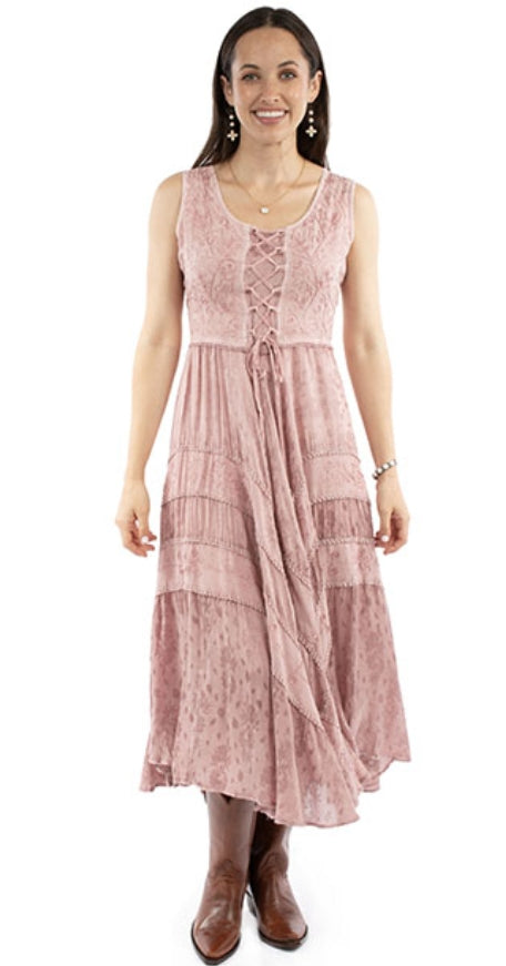 Scully Lace-Up Front Sleeveless Dress