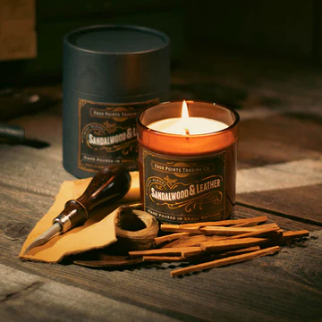 Sandalwood & Leather 8 oz Soy Candle