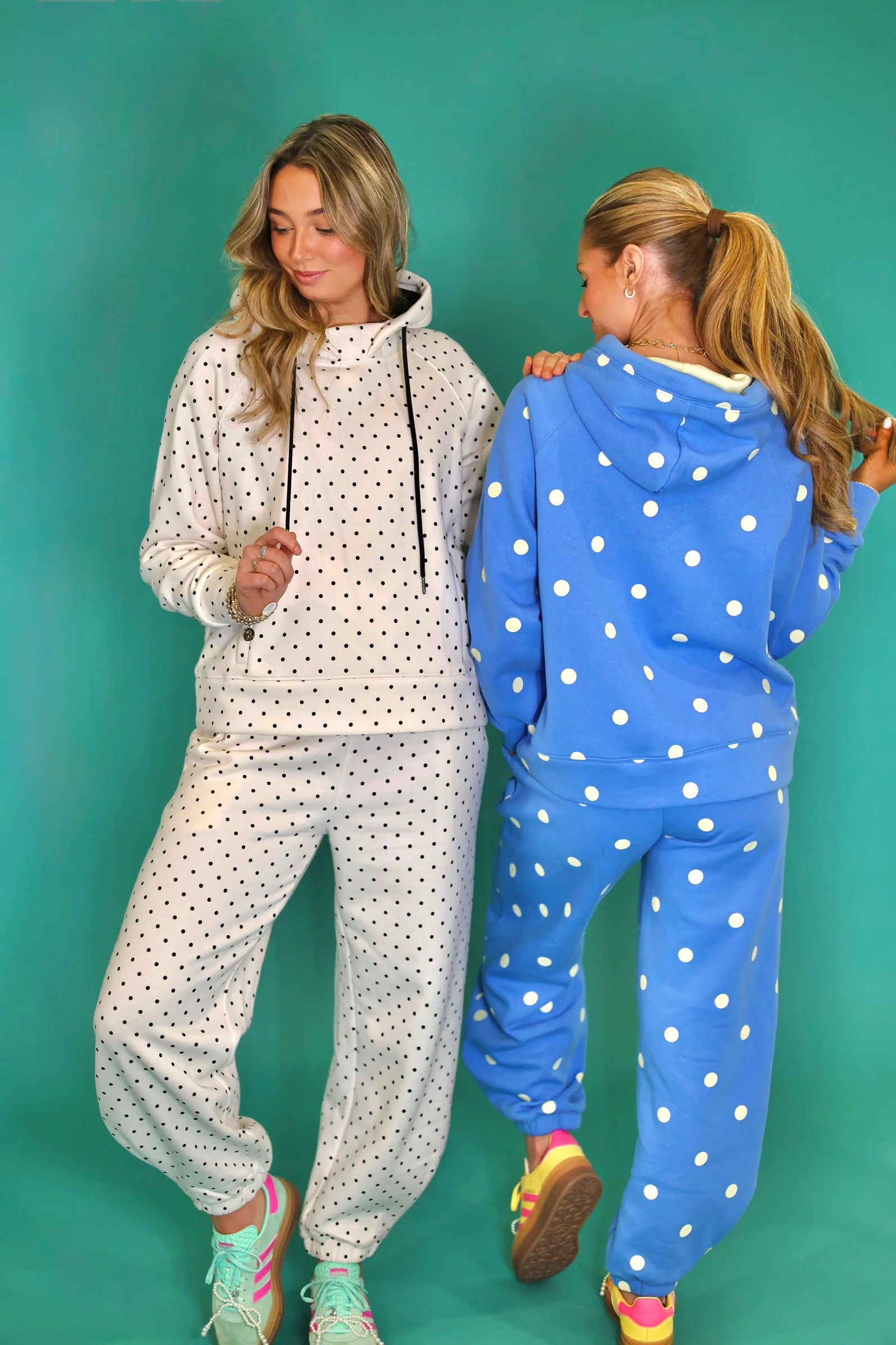 Ivory Black Mini Dot Hoodie