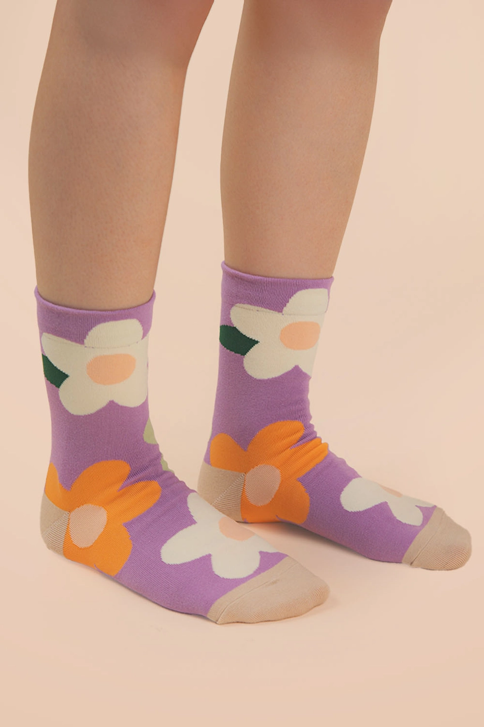 Multi Color Floral Print Socks