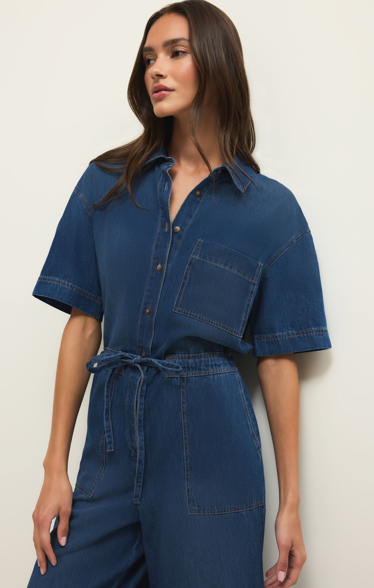 Elsie Denim Jumpsuit - Deep Water