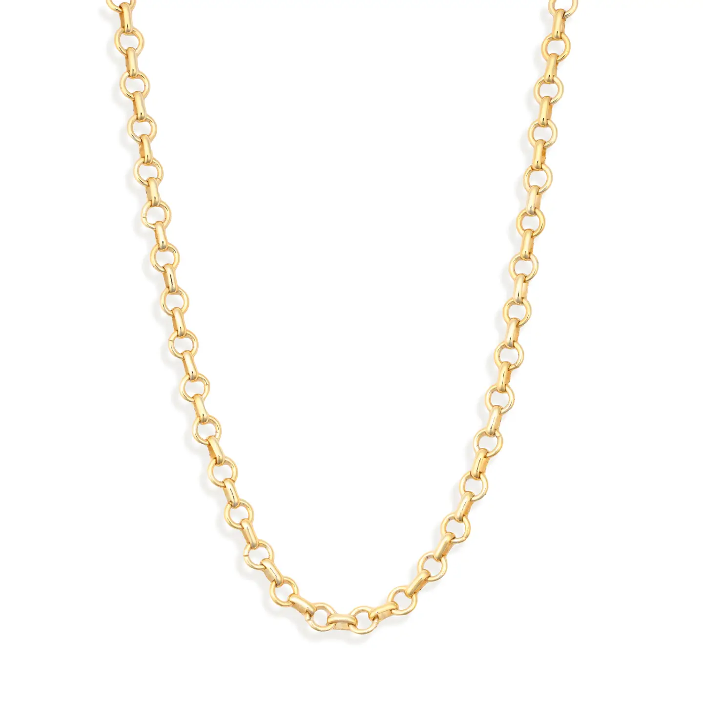 Gold Circle Link Necklace Chain
