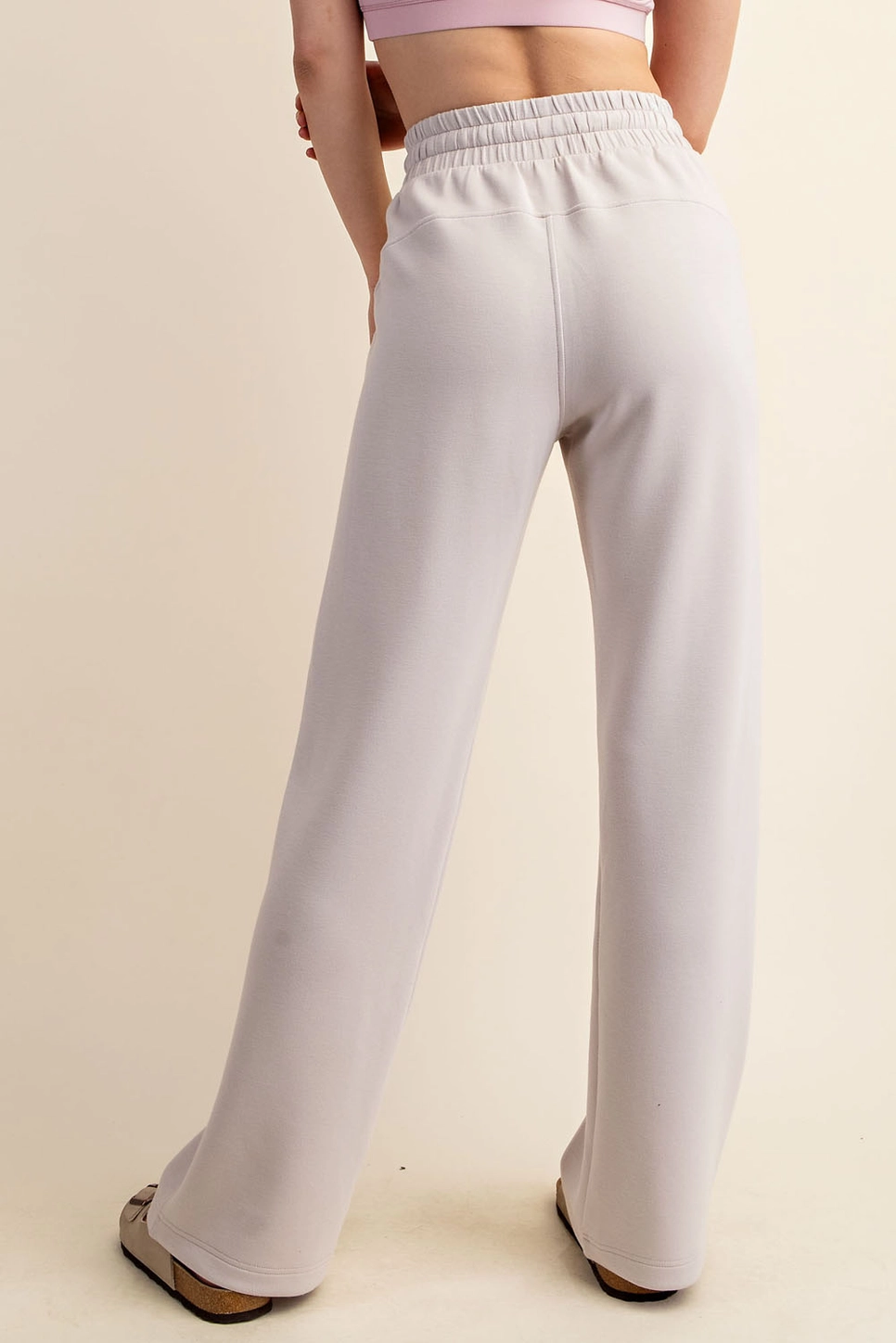 Modal Scuba Straight Pant - Mocha Cream
