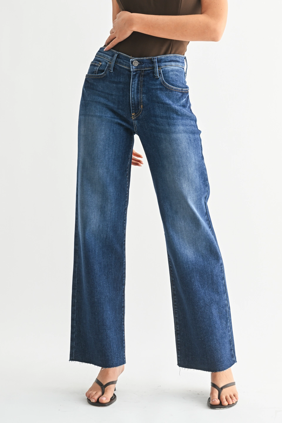 Dark Slim Palazzo w/ Scissor Cut