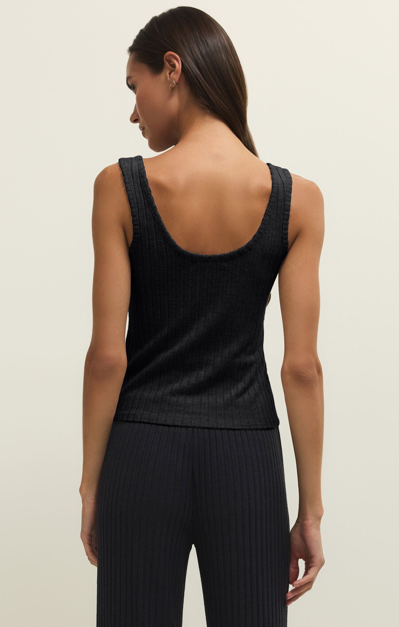 Double Scoop Rib Tank - Black Sand