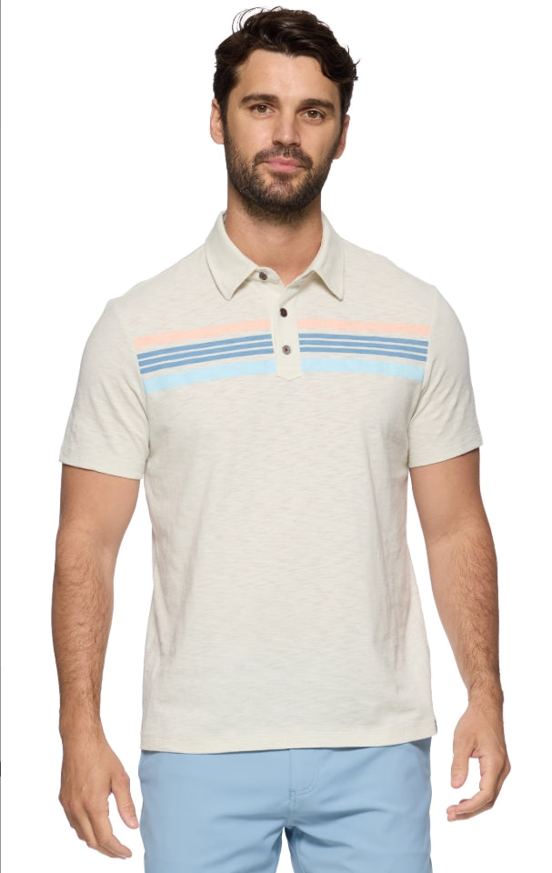 Crestline SS Chest Stripe Slub Polo