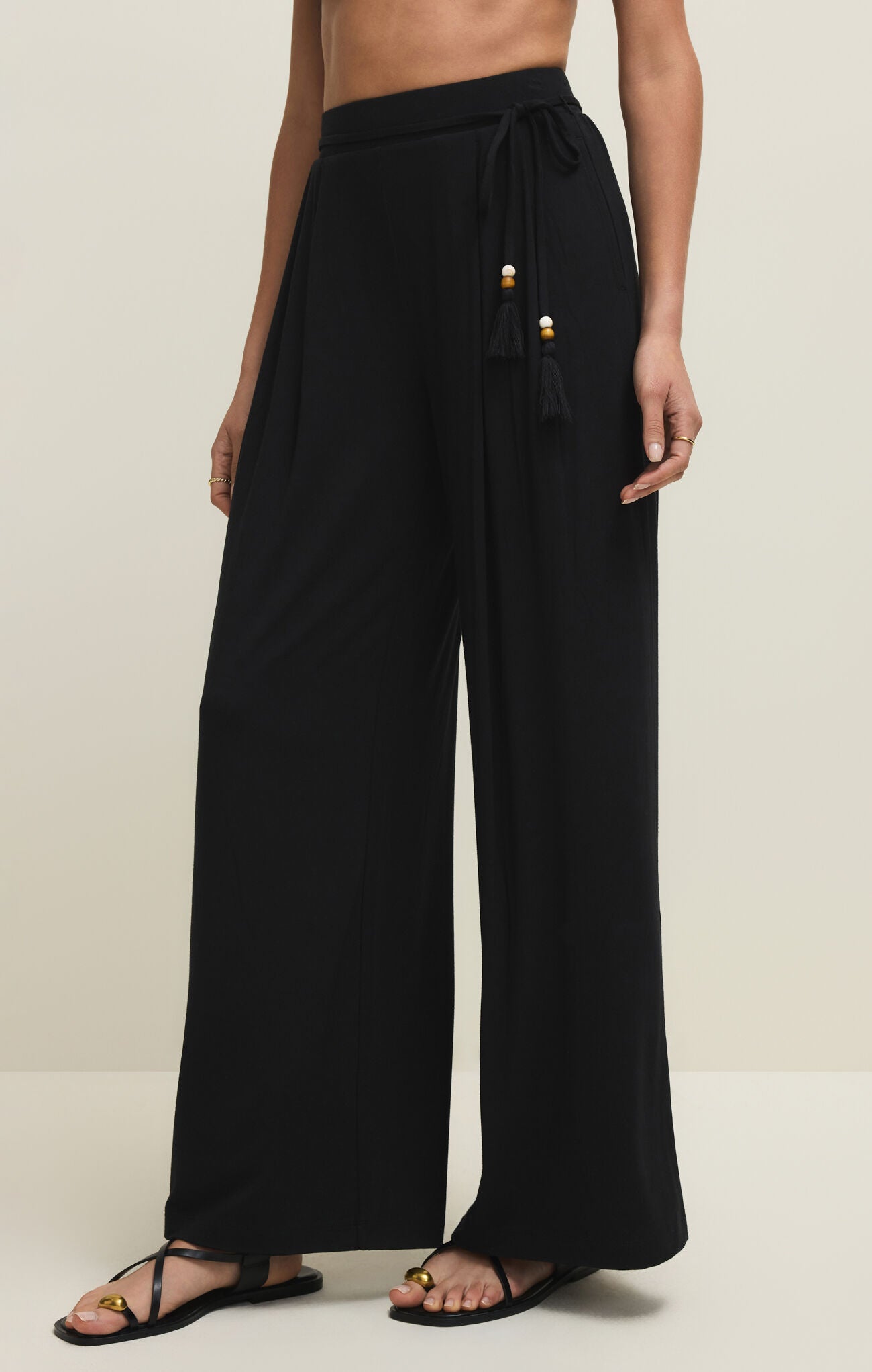 Lydia Wide Leg Pant - Black