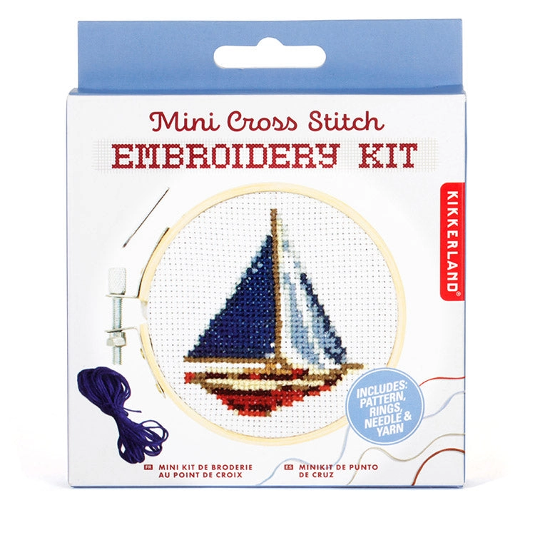 Minicrossstitch Embroidery Sailboat