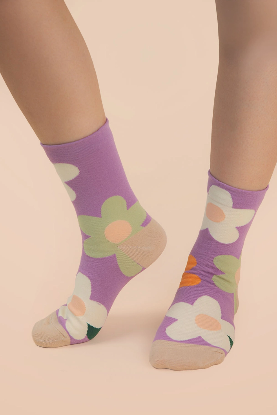 Multi Color Floral Print Socks