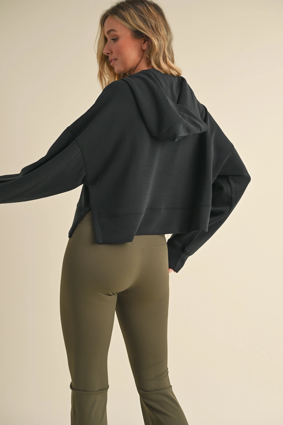 Super Soft Air Scuba Oversized Crop Hoodie