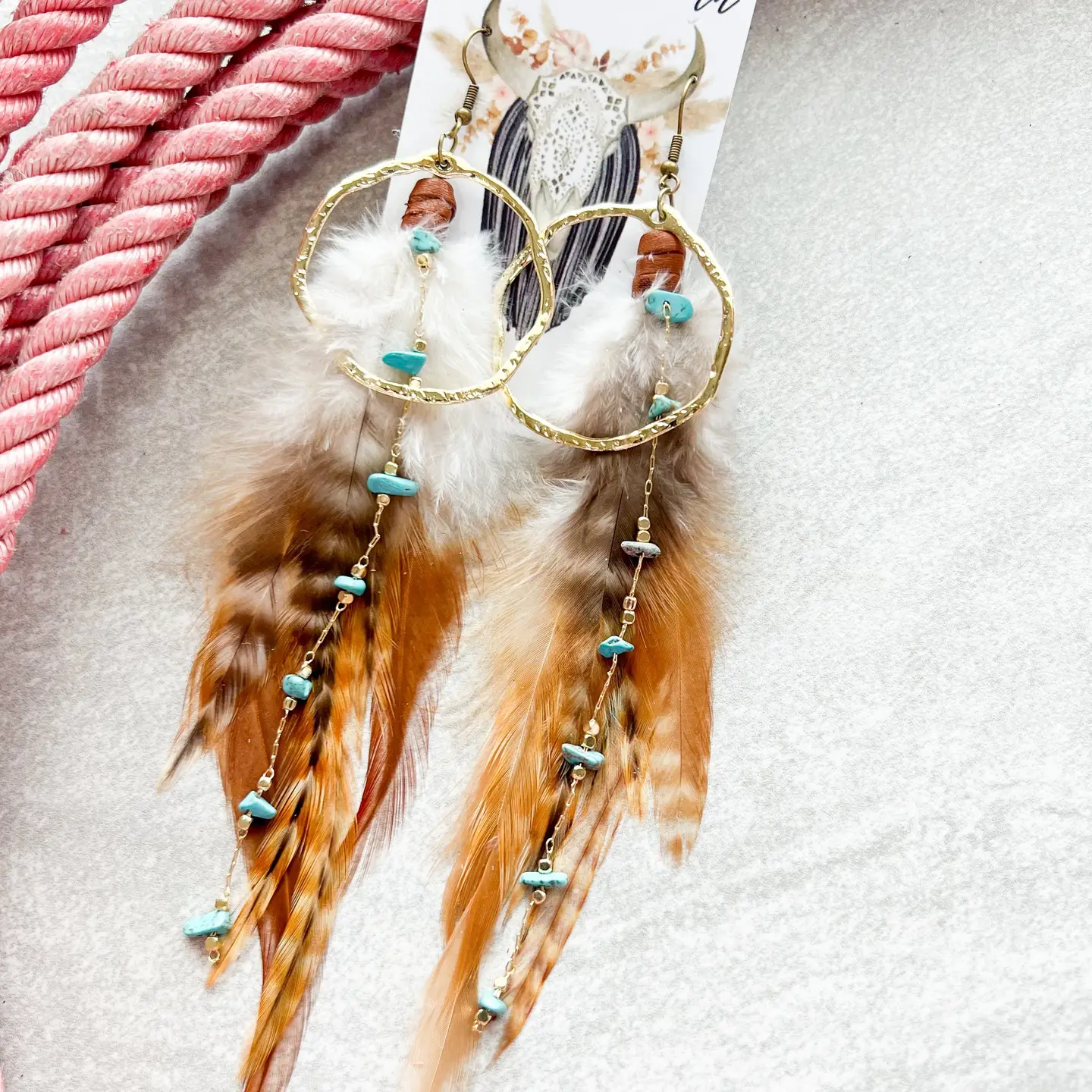 Hoop Boho Feathers