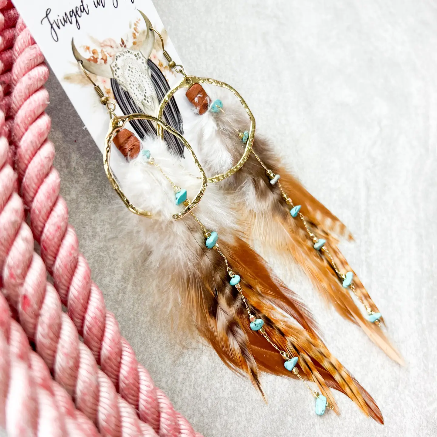Hoop Boho Feathers