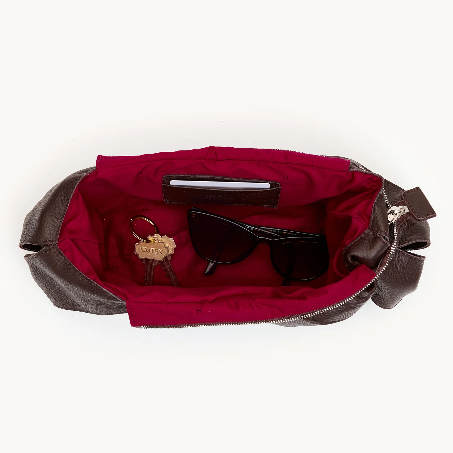 Hammitt Tom Zip Med - Espresso Pebble/Silver