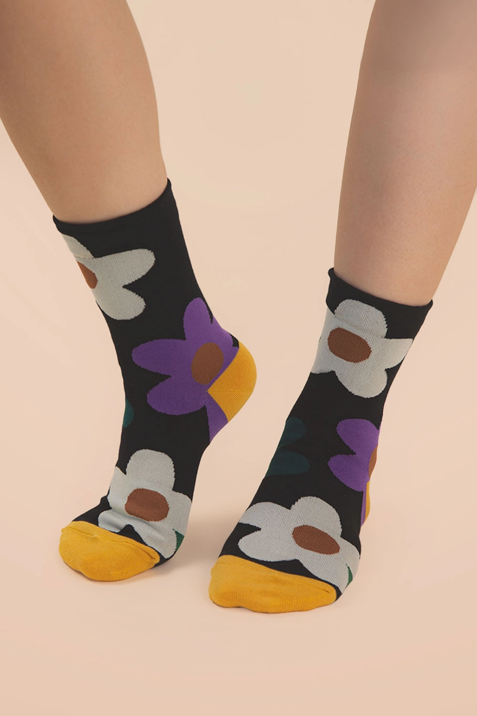 Multi Color Floral Print Socks