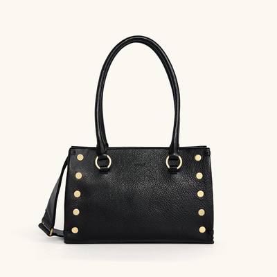 Hammitt Allen Handbag - Black/Brushed Gold Red Zip