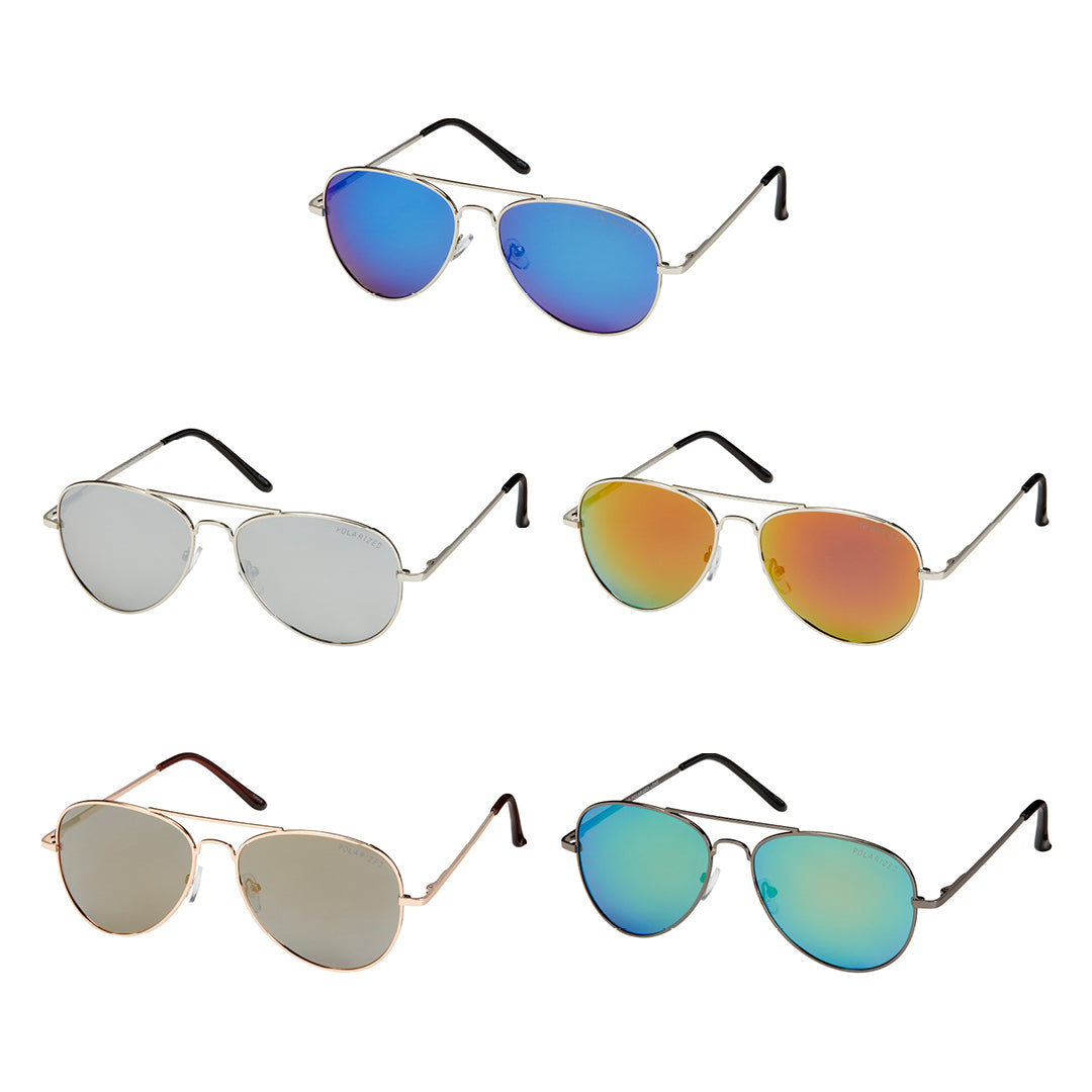 Polarized-Aviator W/Mirror Lens-Assorted Colors