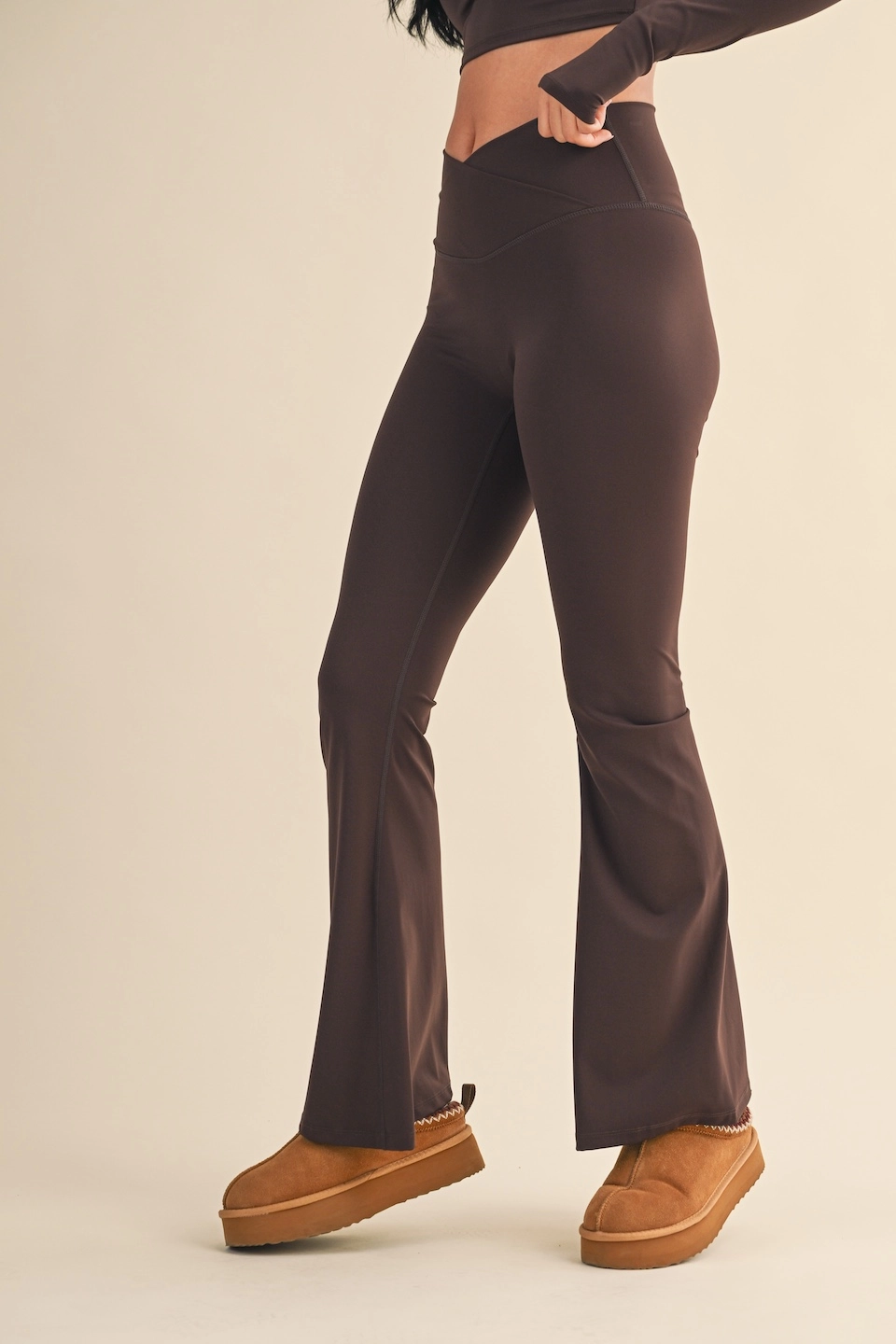 High Waist Crossover Flare Legging