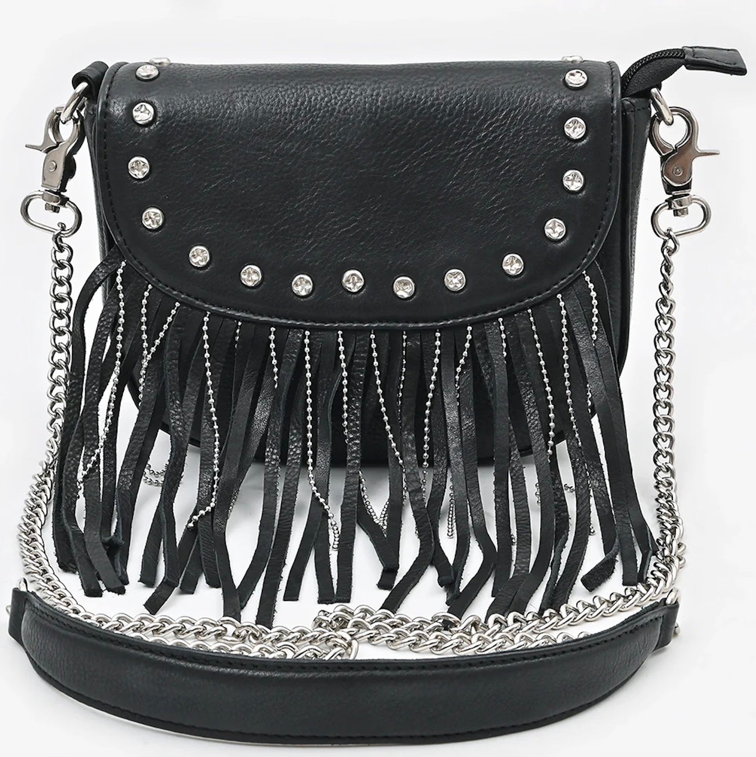 American Darling Fringe Leather Crossbody Western Bag - Black