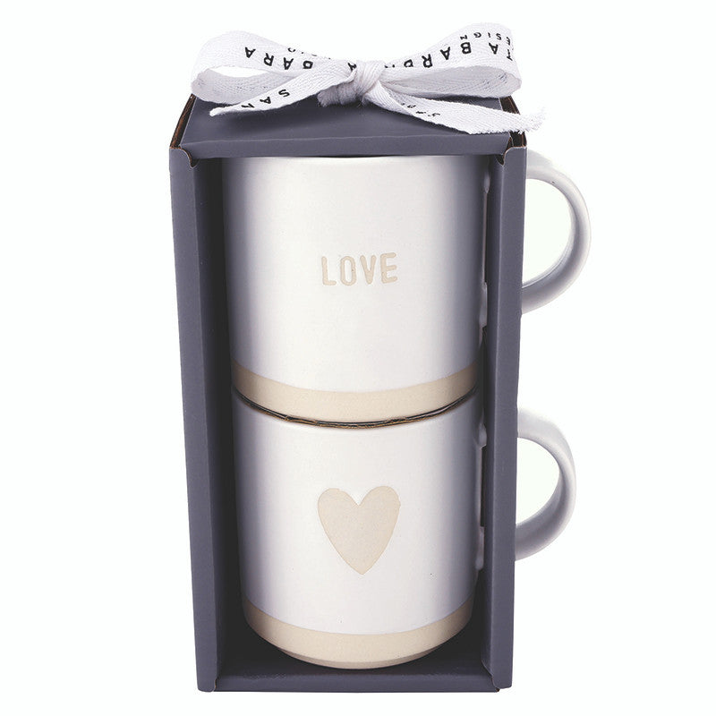 Face to Face Stackable Mugs - Love/Heart - Set of 2