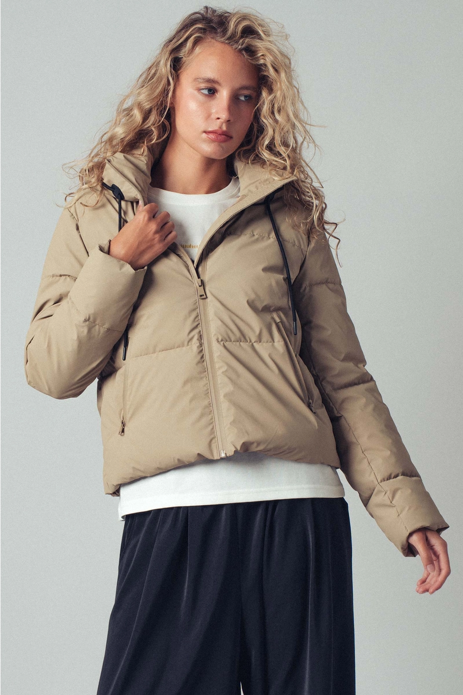 Cozy Drawstring Hooded Puffer Jacket