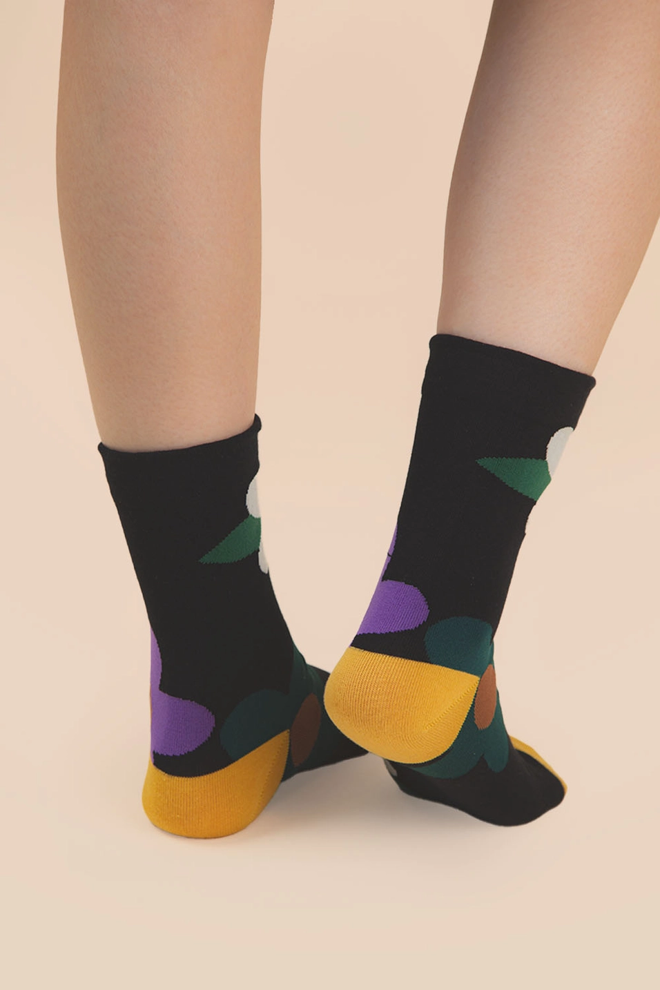 Multi Color Floral Print Socks