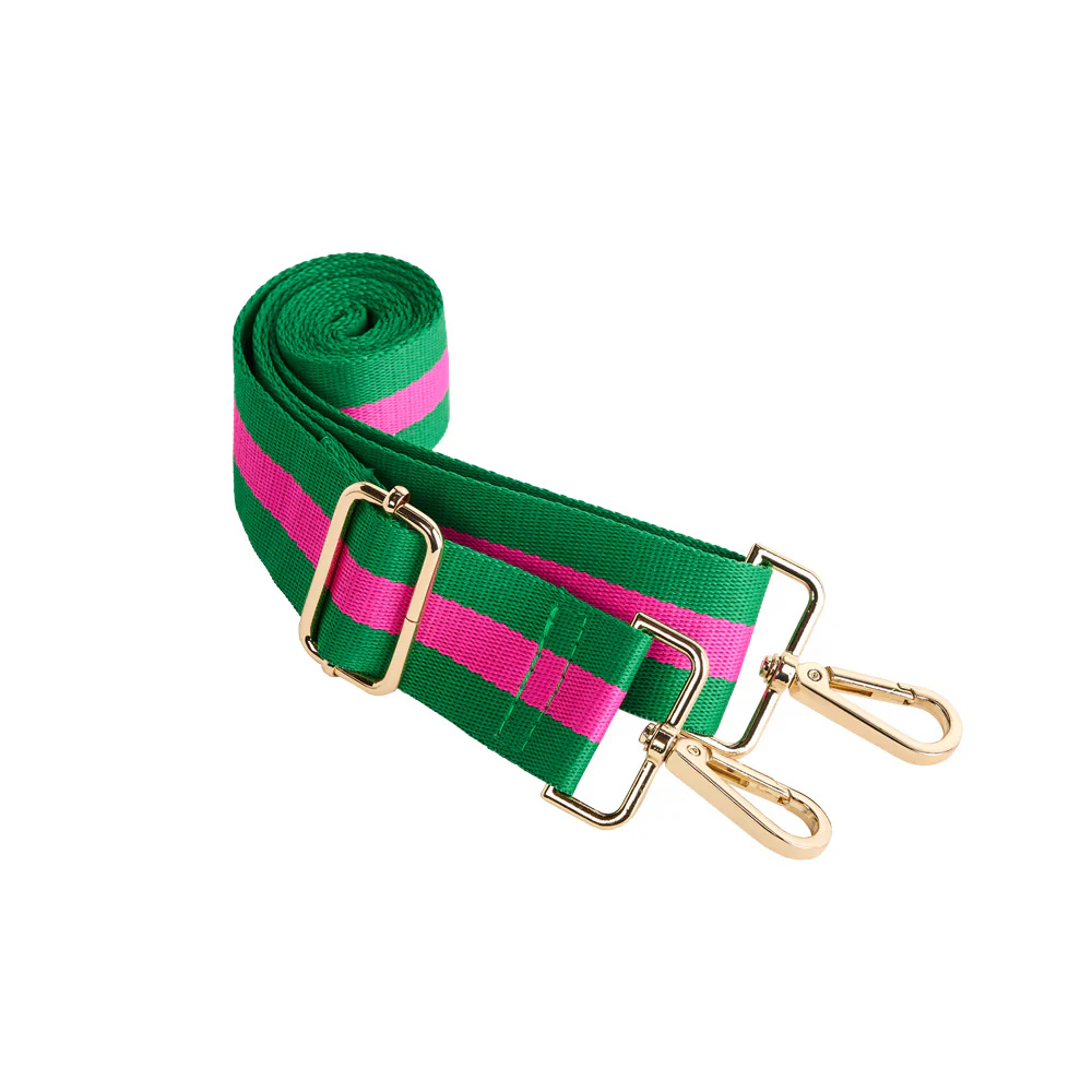 Bright Pink HydroBag® with Pink and Green Striped Strap
