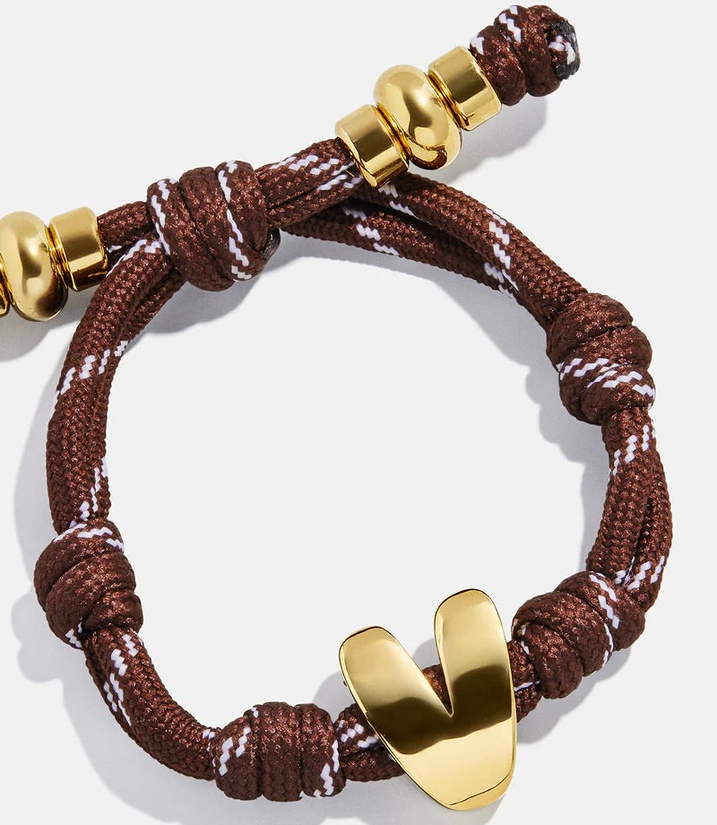 Knotty Initial Bracelet - Mocha Brown