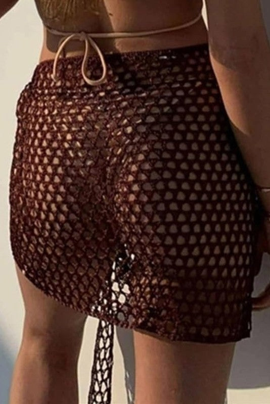 Hollow Out Crochet Beach Cover Ups Skirt