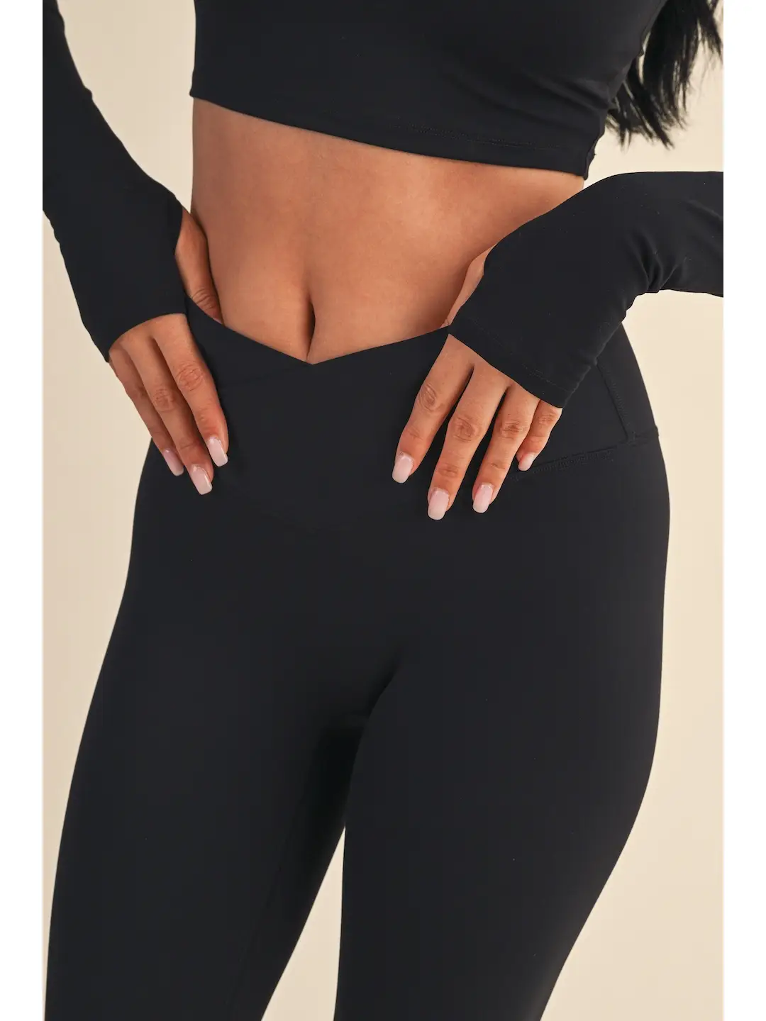 High Waist Crossover Legging - Black