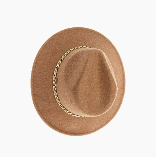 Chain Trim Vegan Fabric C.C Panama Hat