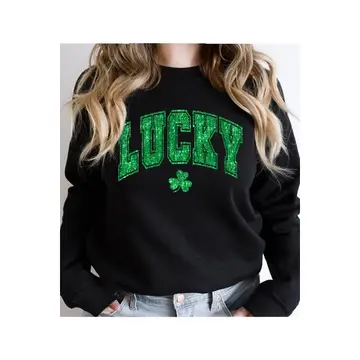 Saint Patrick Fleece Graphic Sweatshirt - Black