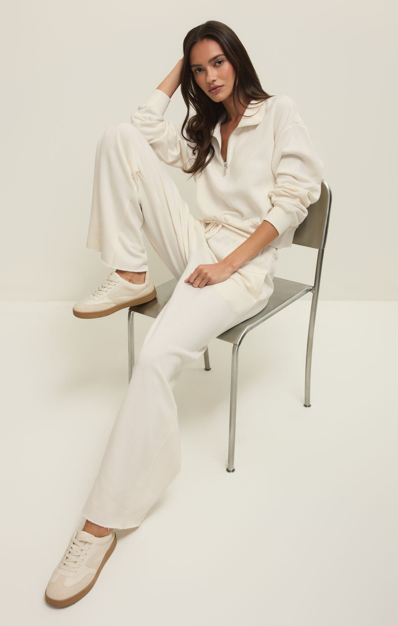 Downtown Wide Leg Sweatpant - Cloud