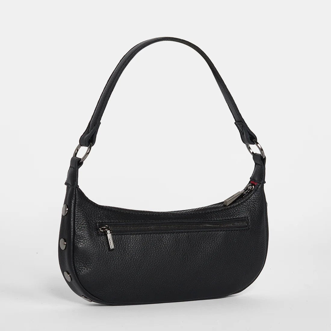 Hammitt Small Leather Shoulder Bag Becker - Black/Gunmetal