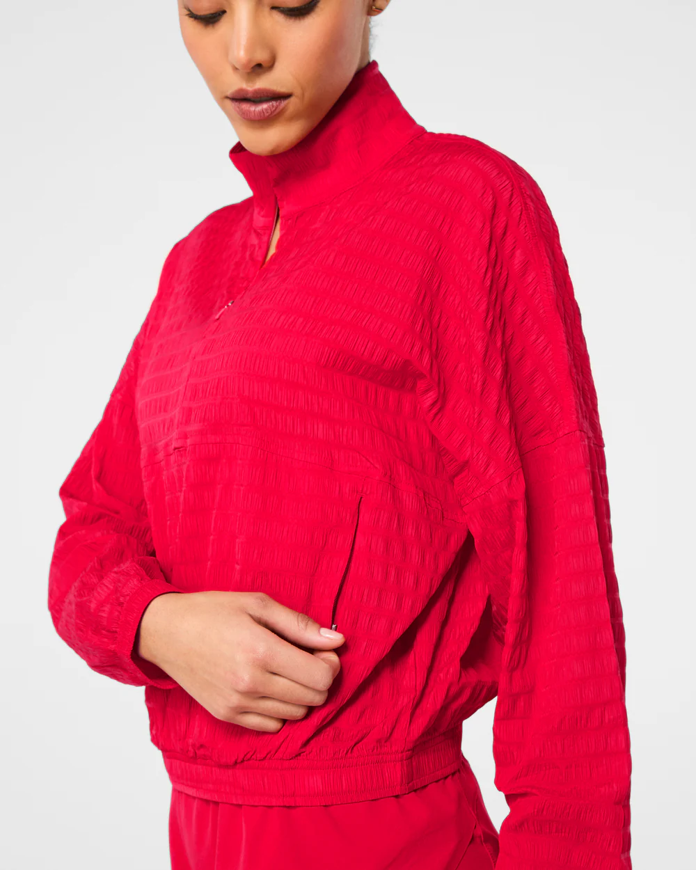 SPANX Get Moving Textured Half Zip