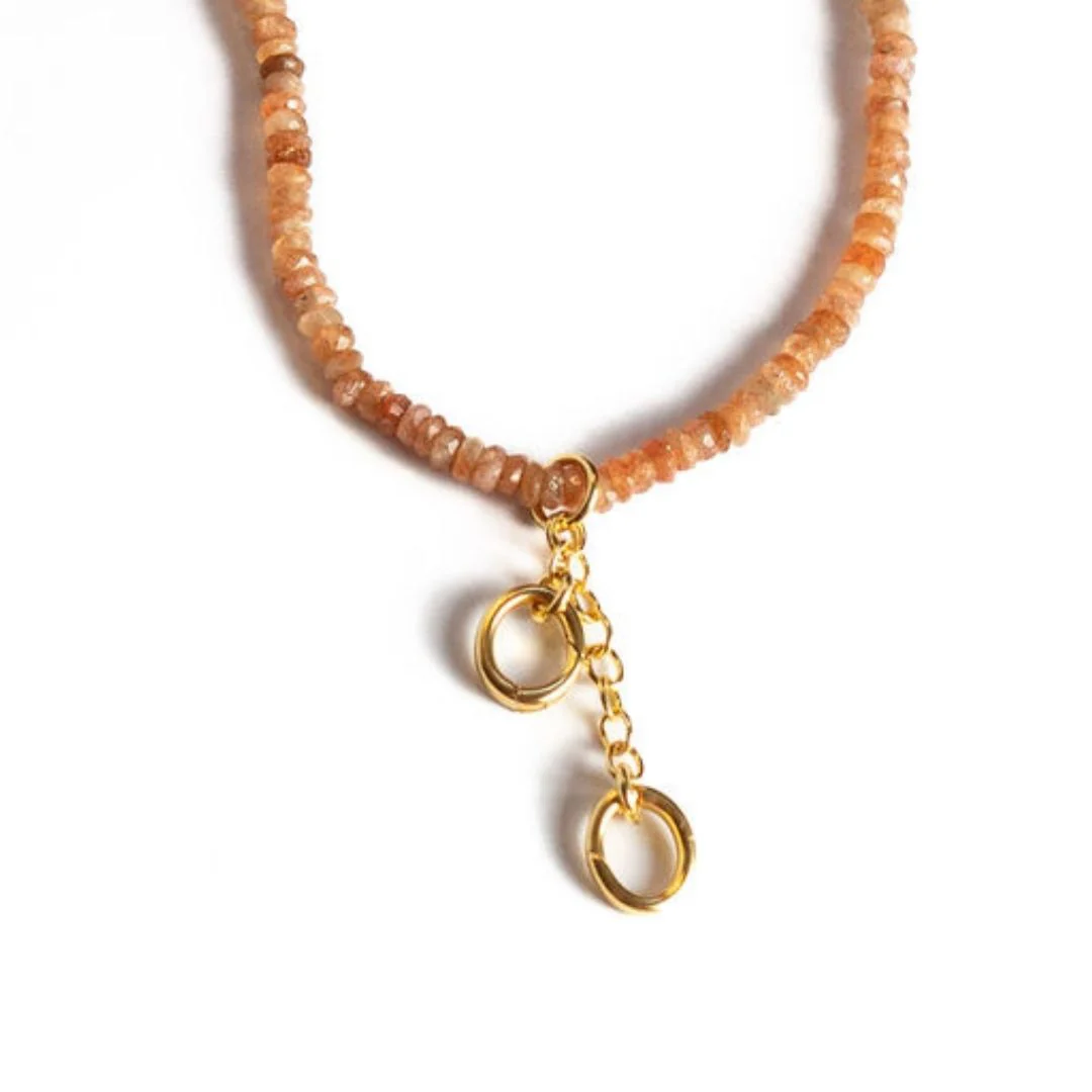 Gemstone Double Clasp Necklace