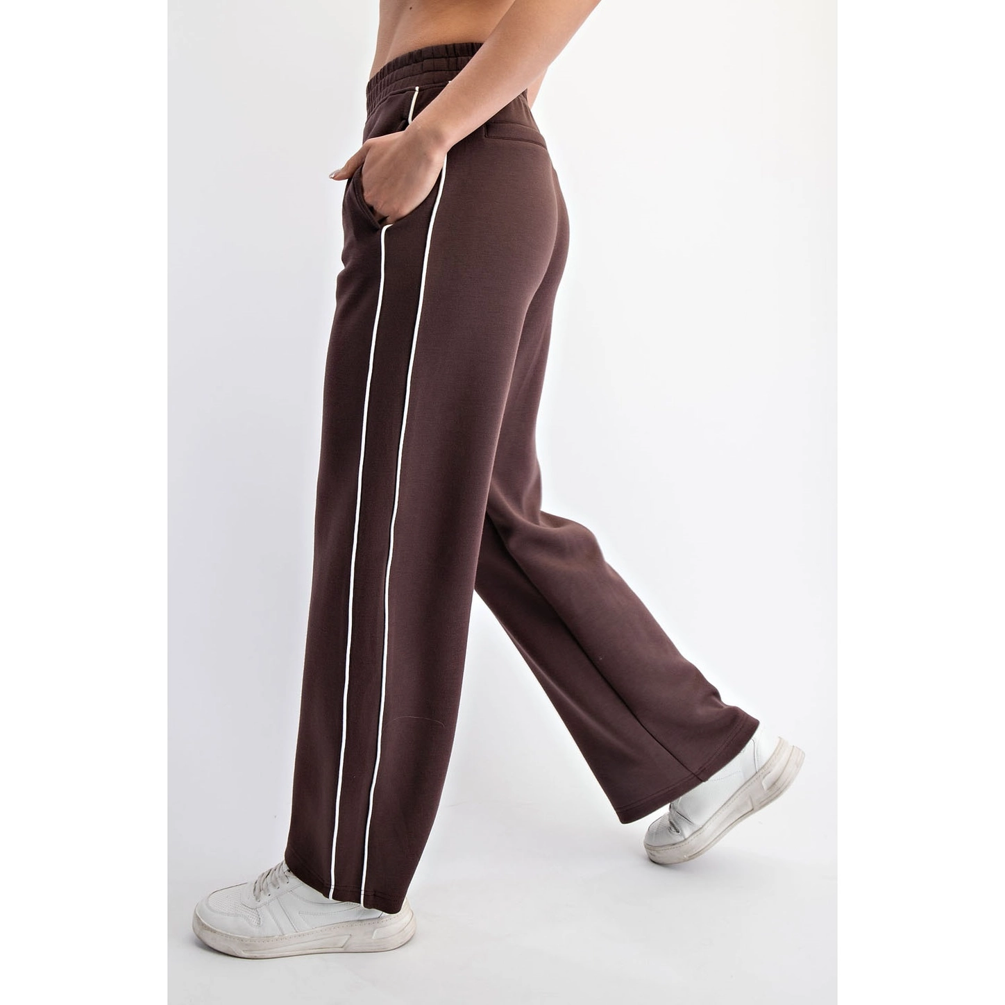 Modal Scuba Two Stripe Piping Straight Pant