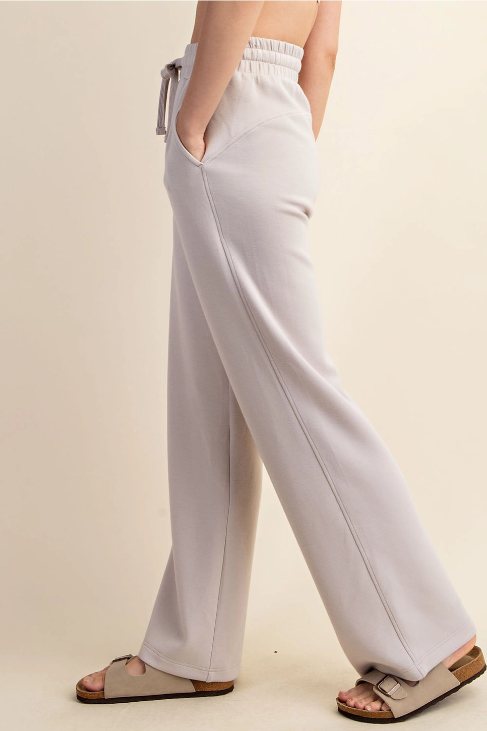 Modal Scuba Straight Pant - Mocha Cream