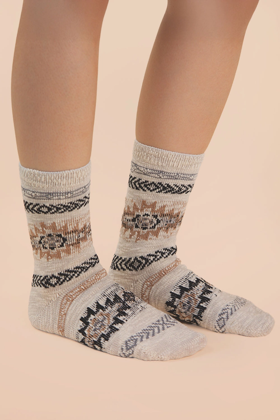 Aztec Graphic Cozy Crew Socks