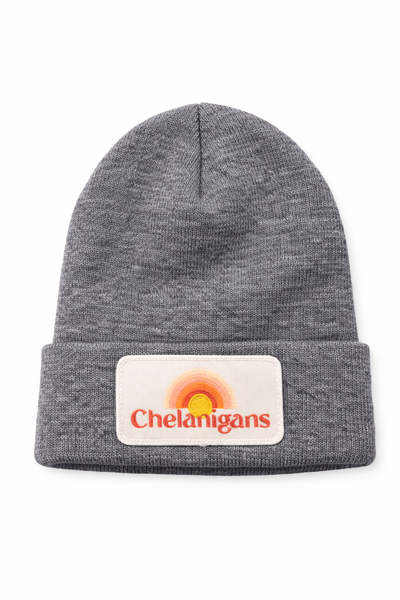 "Chelanigans" 137 Heather Gun Metal OSFM Knit Beanie