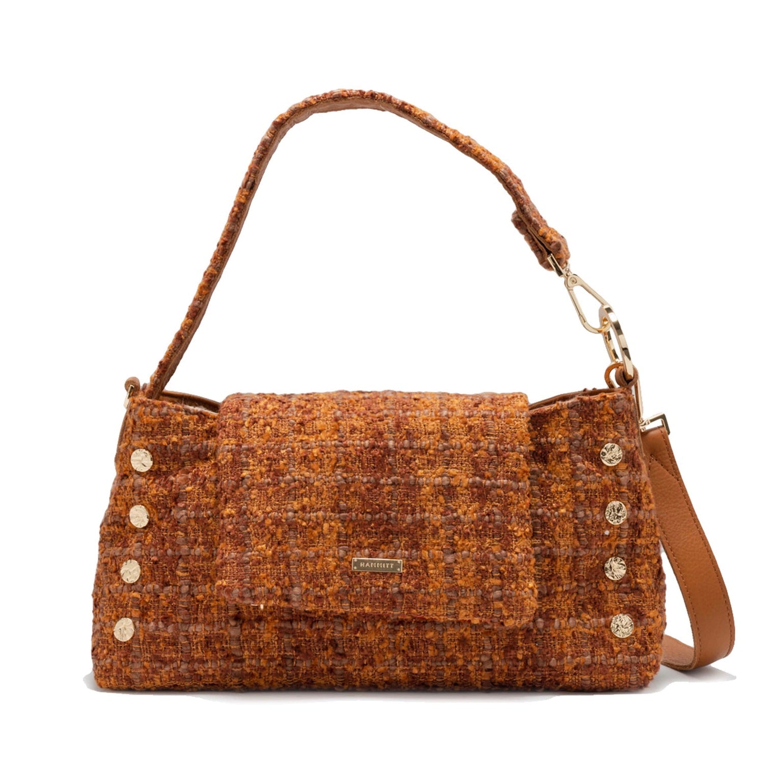 Hammitt VIP Satchel - Woven Maple Wood/Gold Heirloom-Red Zip